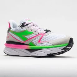 Diadora Atomo V7000 Women's White/Green Fluo/Pink Fluo -On Running Store 049498 5