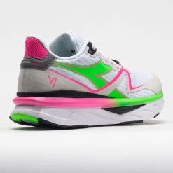 Diadora Atomo V7000 Women's White/Green Fluo/Pink Fluo -On Running Store 049498 6