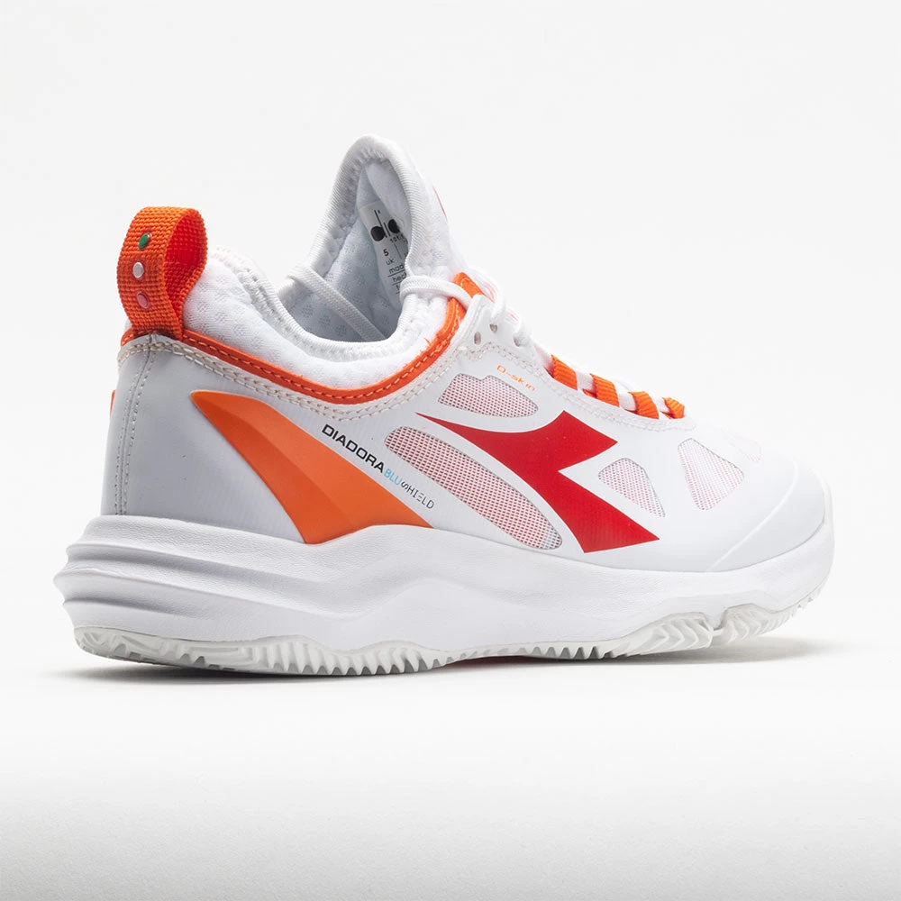 Diadora Speed Blushield Fly Clay Women's White/Fiery Red 6 Diadora Speed Blushield Fly Clay Women's White/Fiery Red - Image 6
