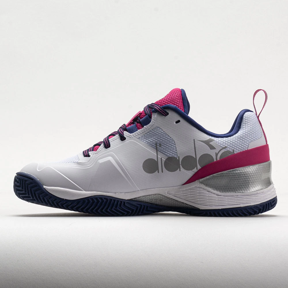 Diadora Blushield Torneo 2 Clay Women's White/Blueprint/Pink Yarrow 2 Diadora Blushield Torneo 2 Clay Women's White/Blueprint/Pink Yarrow - Image 2