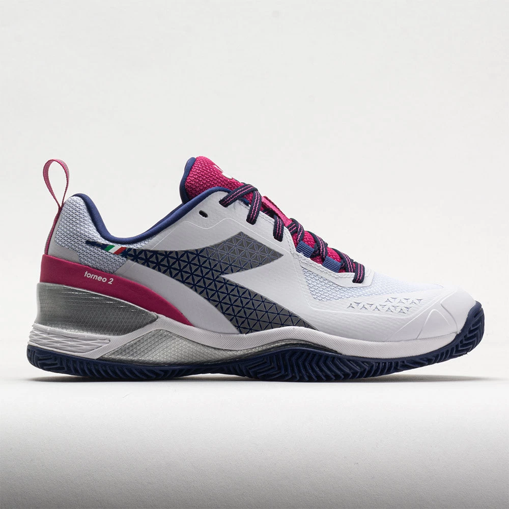 Diadora Blushield Torneo 2 Clay Women's White/Blueprint/Pink Yarrow 1 Diadora Blushield Torneo 2 Clay Women's White/Blueprint/Pink Yarrow