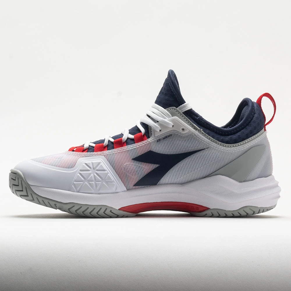 Diadora Blushield Fly 4+ Men's White/Blue Corsair/Fiery Red 2 Diadora Blushield Fly 4+ Men's White/Blue Corsair/Fiery Red - Image 2